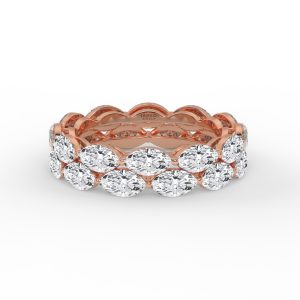 Kira Marquise Double Row Diamond Eternity Ring