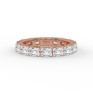 Sol Emerald Milgrain Diamond Eternity Ring