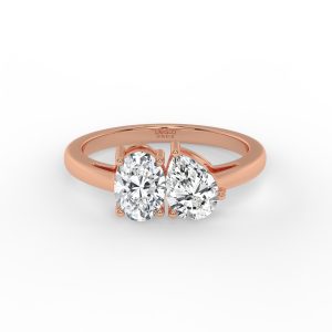 Violeta Two Stone Oval and Pear Toi Et Moi Grown Diamond Ring