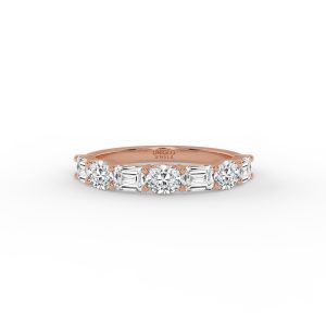 Rania Emerald and Oval Diamond Anniversary Band
