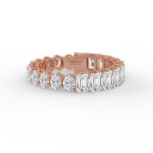 Jayla Emerald & Oval Diamond Eternity Ring
