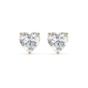 Three Prong Heart Diamond Stud Earrings?