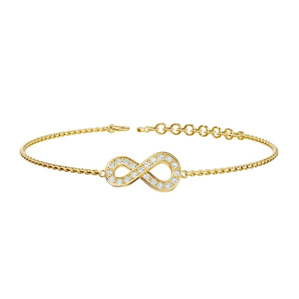 14K Yellow Gold Infinity Grace Bracelet with Lab-Grown Diamond 
DEF Color - VVS VS Clarity
