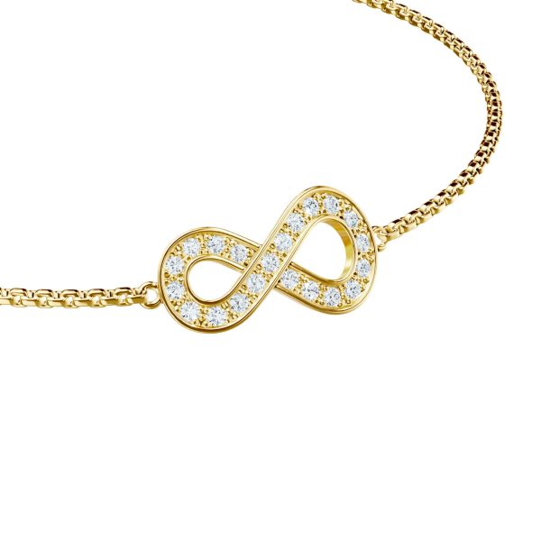 14K Yellow Gold Infinity Grace Bracelet with Lab-Grown Diamond 
DEF Color - VVS VS Clarity