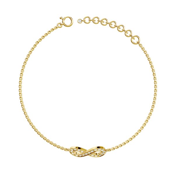 14K Yellow Gold Infinity Grace Bracelet with Lab-Grown Diamond 
DEF Color - VVS VS Clarity