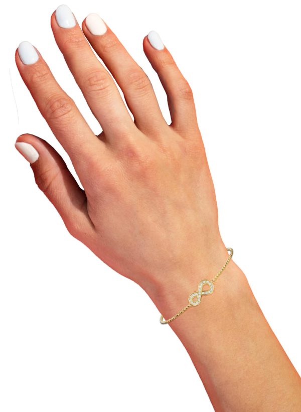 14K Yellow Gold Infinity Grace Bracelet with Lab-Grown Diamond 
DEF Color - VVS VS Clarity
