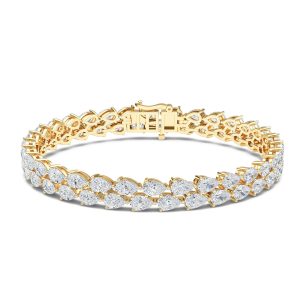 Pear-Cut Diamond Tennis Bracelet (Double Line)