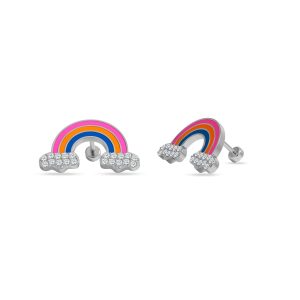 Rainbow Cloud Stud Earrings